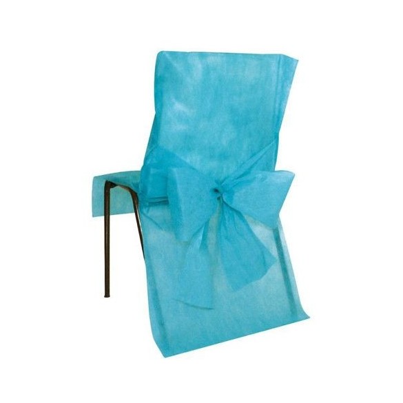 10 Housses de chaises turquoise promo 