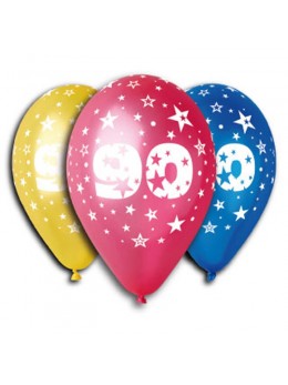 10 ballons 90 ans multicolore