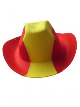 chapeau de cowboy rouge et jaune