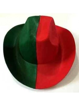 chapeau de cowboy rouge et vert