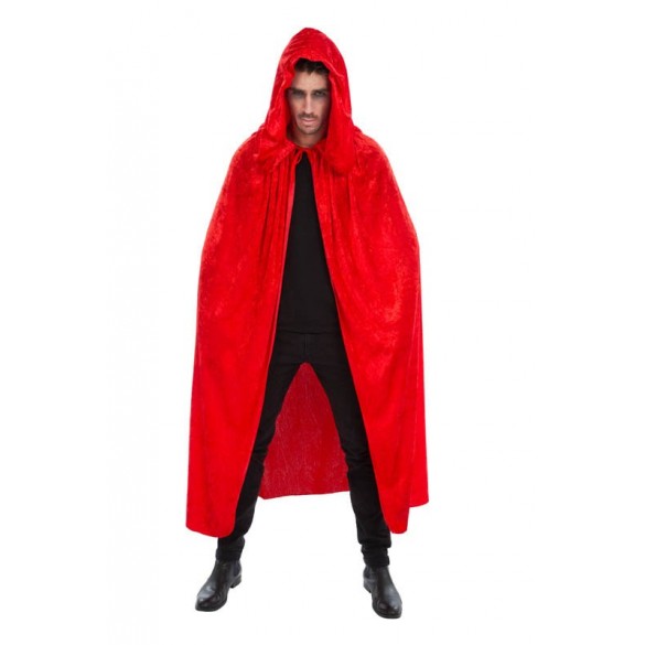 Taille Unique Rouge Cape à capuche en velours pour Halloween 