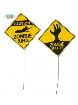 Pancarte danger zombie 21cm