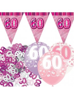 Kit anniversaire fuchsia 60 ans