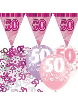 Kit anniversaire fuchsia 50 ans
