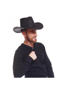Chapeau cowboy cuir noir