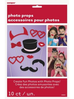 Kit 10 accessoires Photobooth Saint Valentin