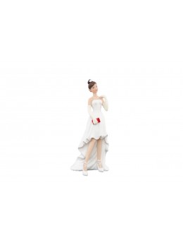 Figurine mariée résine robe courte