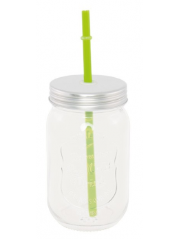 Jar en verre avec paille verte