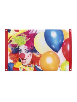 Drapeau tissu motif clown