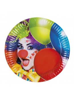 8 assiettes motif clown Cirque