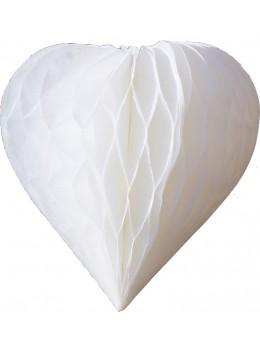 3 mini coeur papier alvéolés 8cm blanc