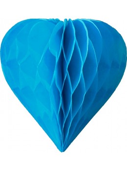 3 mini coeur papier alvéolés 8cm Turquoise