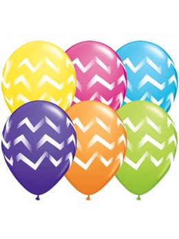 10 Ballons motif chevrons