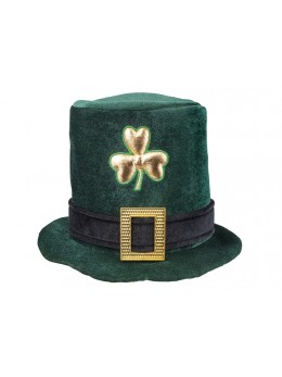 Chapeau haut de forme Saint Patrick trèfles dorés