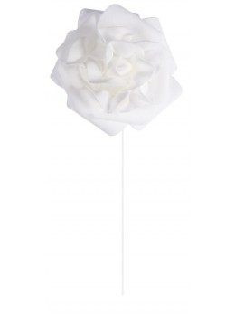 Set 2 roses blanches sur tige 10 cm