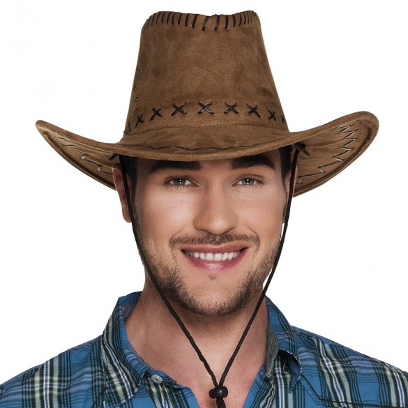 chapeau cowboy cuir marron