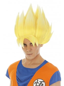 Perruque Manga Goku Saiyan jaune officielle