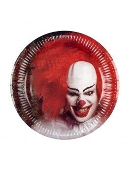 6 assiettes clown d'horreur