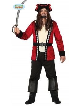 Déguisement capitaine pirate rouge