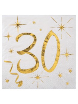 20 serviettes cocktail 30 ans