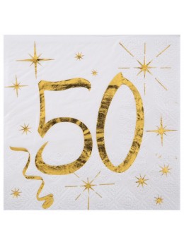 20 serviettes cocktail 50 ans