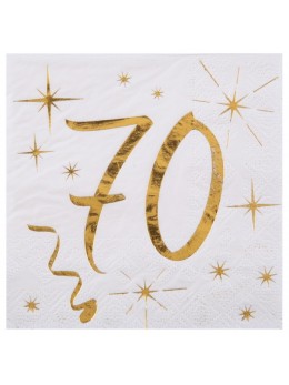 20 serviettes cocktail 70 ans