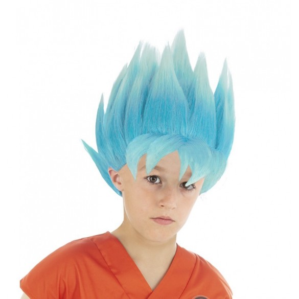 Perruque Manga Goku Saiyan super bleu officielle