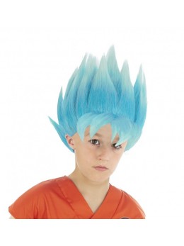 Perruque Manga Goku Saiyan super bleu officielle