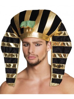 Coiffe Pharaon noire et or