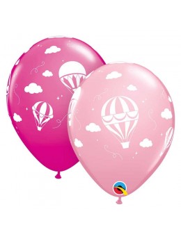 10 ballons petites montgolfières rose