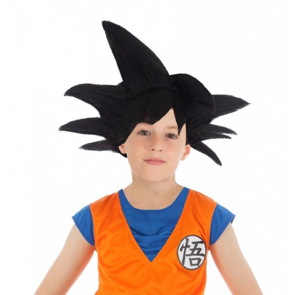 Perruque Manga Goku Saiyan enfant noire officielle