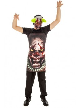 déguisement masque et tablier clown psycho