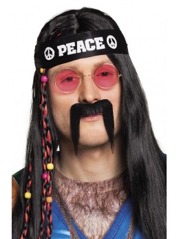 Moustache hippie noire