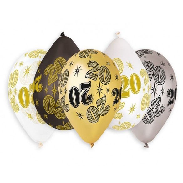 10 Ballons Ans Metallises Decorations Anniversaire