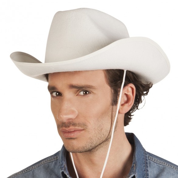 Chapeau cowboy lucky blanc