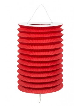 12 Lampions cylindriques rouge 13cm