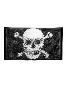 Drapeau pirate skull 150cm