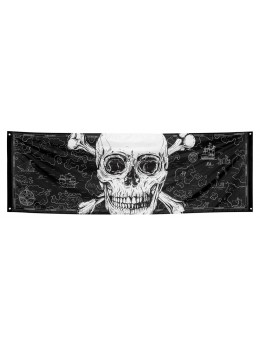 Bannière tissu pirate skull 220cm