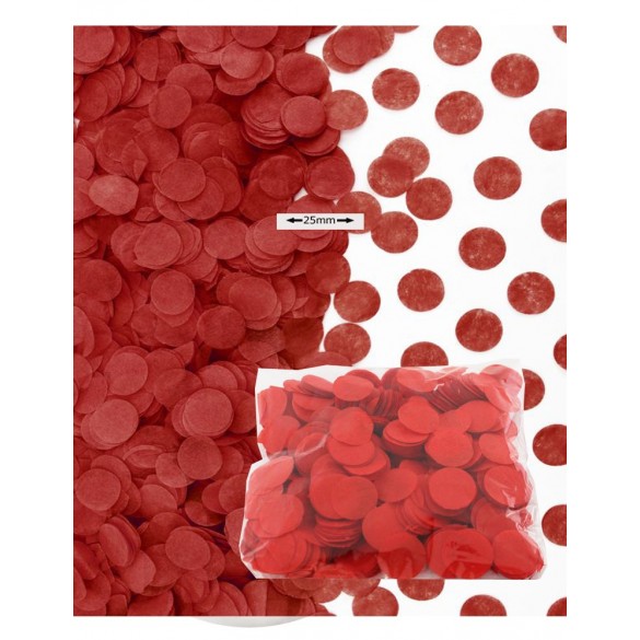 Sachet 50g confetti rouge 2.5cm