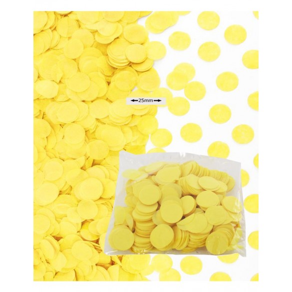 Sachet 50g confetti jaune 2.5cm