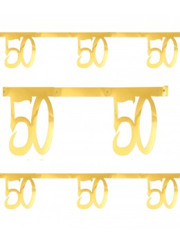 Banderole âge 50 ans métal or
