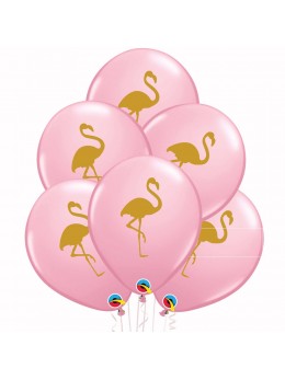6 Ballons flamant rose 30cm