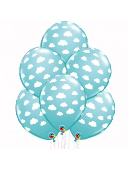 6 ballons nuage bleu caraibe