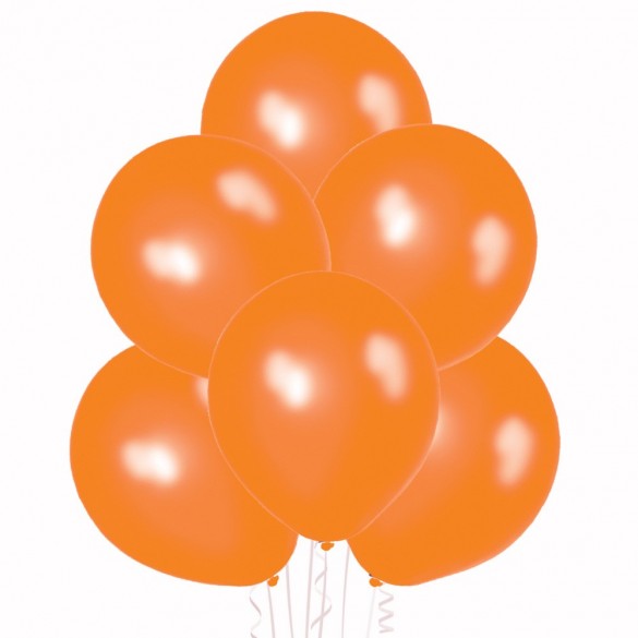 50 ballons orange nacrés