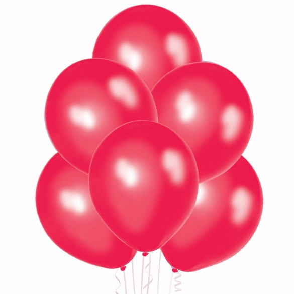 50 ballons rouge nacré