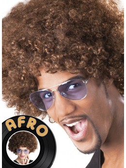 Perruque Afro chatain promo