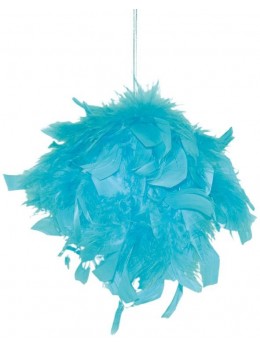 Boule de plumes turquoise 10cm
