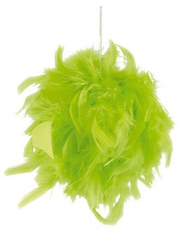 Boule de plumes vert anis 10cm