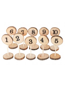 10 marque table rondins avec chiffre