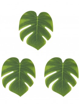 Lot 3 feuilles tropicales 35cm